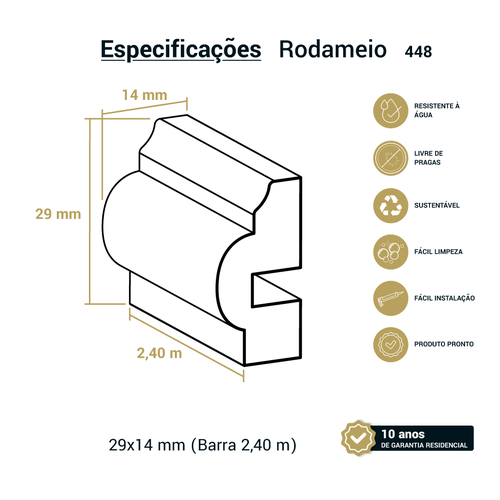 Rodameio Santa Luzia 448 29 X 14mm Br 2,40m