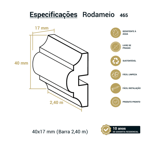 Rodameio Santa Luzia 465 40 X 17mm Br 2,40m