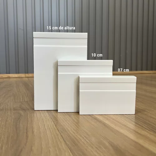 Rodape Poliestireno Frisado Branco 10cm x 1,5cm Br 2,40m²