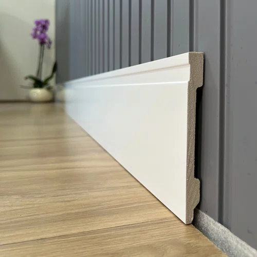 Rodape Poliestireno Frisado Branco 15cm x 1,5cm Br 2,40m² - Estilo Revestimentos