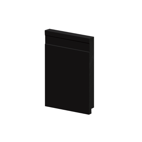 Rodapé Poliestireno Frisado Preto 15cm Br 2,40m - Arquitech 51015