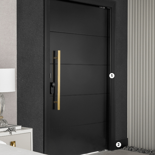 Rodapé Poliestireno Santa Luzia 3480 Preto Frisado 15cm Br 2,40m