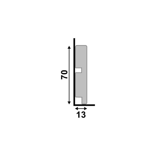 Rodapé Poliestireno Santa Luzia 451 Liso Cinza Titanium 70 X 13mm Br 2,40m