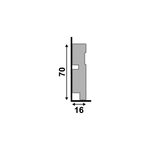 Rodapé Poliestireno Santa Luzia 456 Frisado Cinza Titanium 70 X 16mm Br 2,40m