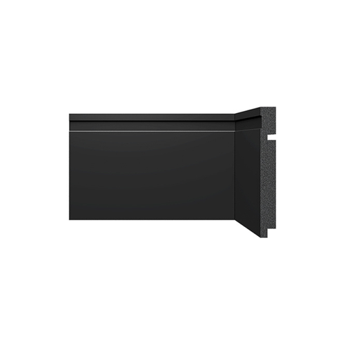 Rodapé Poliestireno Santa Luzia 3480 Preto Frisado 15cm Br 2,40m