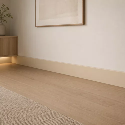 Rodapé Poliestireno Santa Luzia 561 Beige Liso 10cm X 13mm Br 2,40m