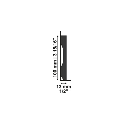 Rodapé Poliestireno Santa Luzia Lev101 Liso Preto 100 X 13mm Br 2,40m