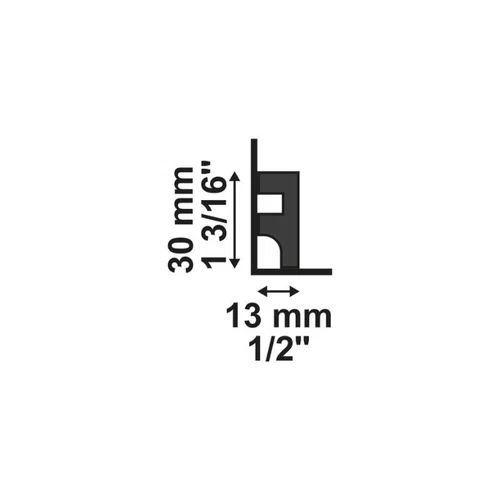 Rodapé Poliestireno Santa Luzia Lev31 Liso Preto 30 X 13mm Br 2,40m