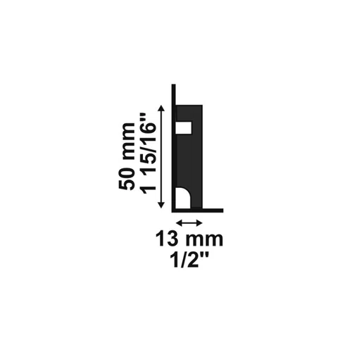 Rodapé Poliestireno Santa Luzia Lev51 Liso Preto 50 X 13mm Br 2,40m