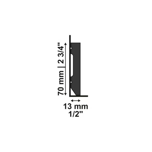 Rodapé Poliestireno Santa Luzia Lev71 Liso Preto 70 X 13mm Br 2,40m
