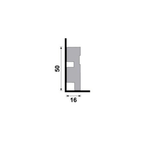 Rodapé Poliestireno Santa Luzia 455 Frisado 50 X 16mm Br 2,40m
