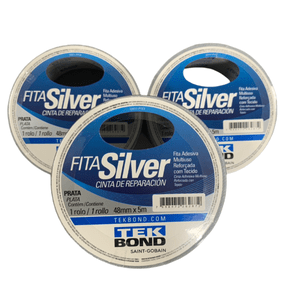 Kit 03 Fita Silver Prata 48mmx5m