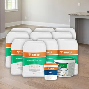 Kit 10 Autonivelante Eco Tilecol 20kg + 02 Primer Base 3,6L + 01 Cola Mapei Piso Vinilico 14Kg