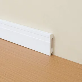 Rodape Poliestireno Frisado Branco 07cm x 1,5cm - Estilo