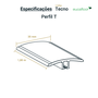 Perfil T Tecno 22 Eucafloor Barra 1,80m