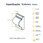 Rodameio Clássico Arquitech Branco 31003 - 30 X 13mm Barra 2,40m