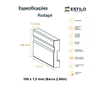 Rodapé Poliestireno Branco Frisado 10cm - Br 2,40m