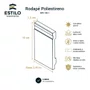 Rodape Poliestireno Frisado Branco 15cm x 1,5cm Br 2,40m