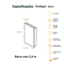 Rodapé Poliestireno Liso Branco 10cm Br 2,40m - Arquitech 50010