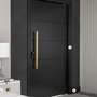 Rodapé Poliestireno Santa Luzia 3480 Preto Frisado 15cm Br 2,40m