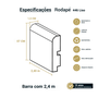 Rodapé Poliestireno Santa Luzia 446 Liso 70 X 15mm Br 2,40m