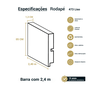 Rodapé Poliestireno Santa Luzia 473 Liso 05cm Br 2,40m