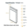 Rodapé Poliestireno Frisado Slim Branco 15cm Br 2,40m - Arquitech 51915